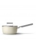 Smeg Cookware Yapışmaz Sos Tenceresi Cam Kapaklı Krem