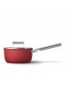 Smeg Cookware Yapışmaz Sos Tenceresi Cam Kapaklı Kırmızı