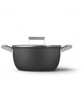 SMEG Cookware 50'S Style Siyah Tencere - 24 cm