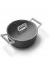 SMEG Cookware 50'S Style Siyah Tencere - 24 cm