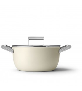 SMEG Cookware 50'S Style Krem Tencere - 24 cm