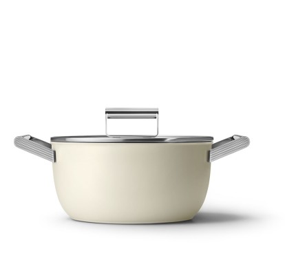 SMEG Cookware 50'S Style Krem Tencere - 24 cm