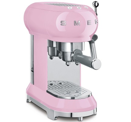 SMEG 50'S Style Retro Pembe Espresso Kahve Makinesi