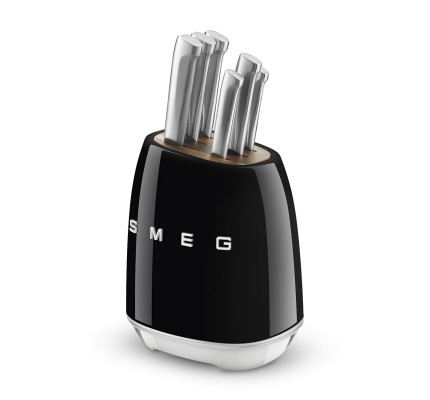 Smeg Standlı Bıçak Seti Siyah