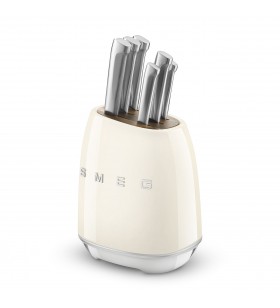 Smeg Standlı Bıçak Seti Krem