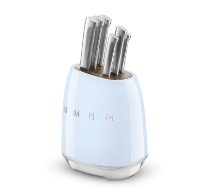 Smeg Standlı Bıçak Seti Mavi